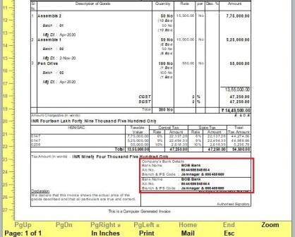 Print Second Bank Detail in Sales Invoice